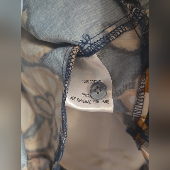 Tyler Boe Women's Small Sammy Grand Floral Dress Navy 100% Cotton With Pockets - Picture 9 of 10